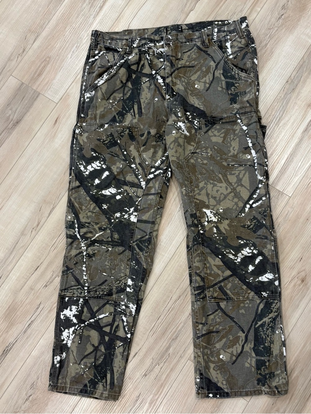 Men's Camouflage Doubleknee Carpenter Pants sz 38